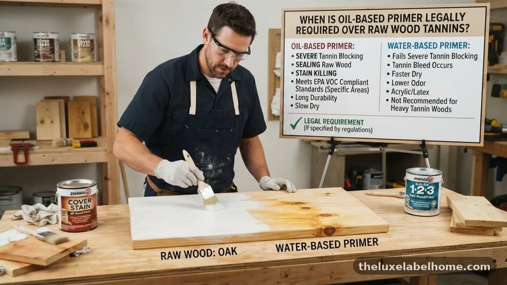 Comparing Oil-Based and Water-Based Primers - When Is Oil-Based Primer Legally Required Over Raw Wood and Tannins?