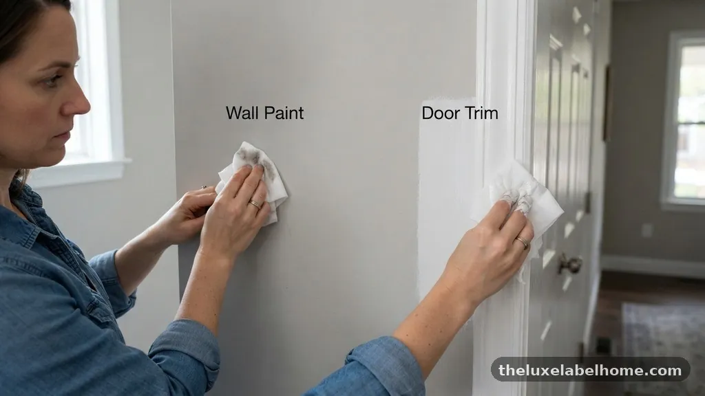 Evaluating Trim and Doors Separately - The Rub Test: How to Tell If Existing Wall Paint Is Oil or Water-Based