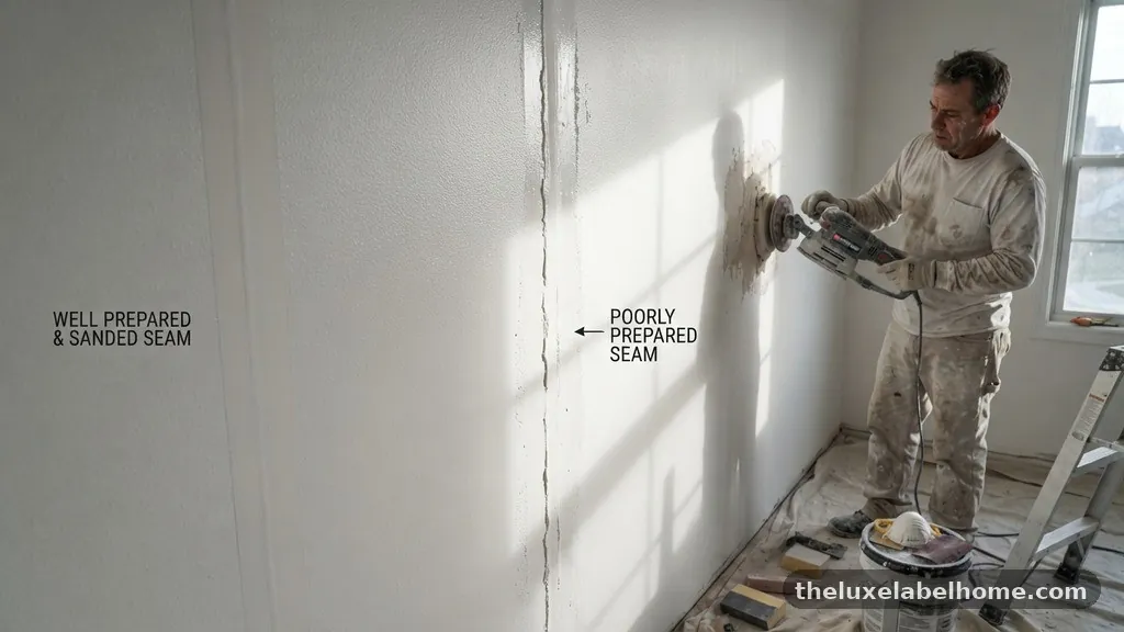 The Role of Sanding and Surface Preparation - Why Satin Finish Highlights Drywall Flaws and Tape Seams