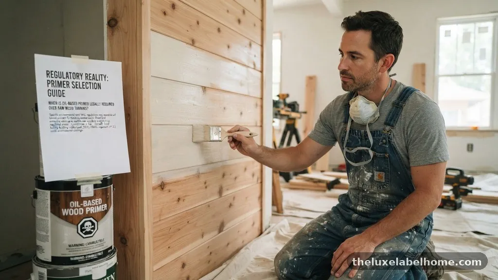 When Is Oil-Based Primer Legally Required Over Raw Wood and Tannins?